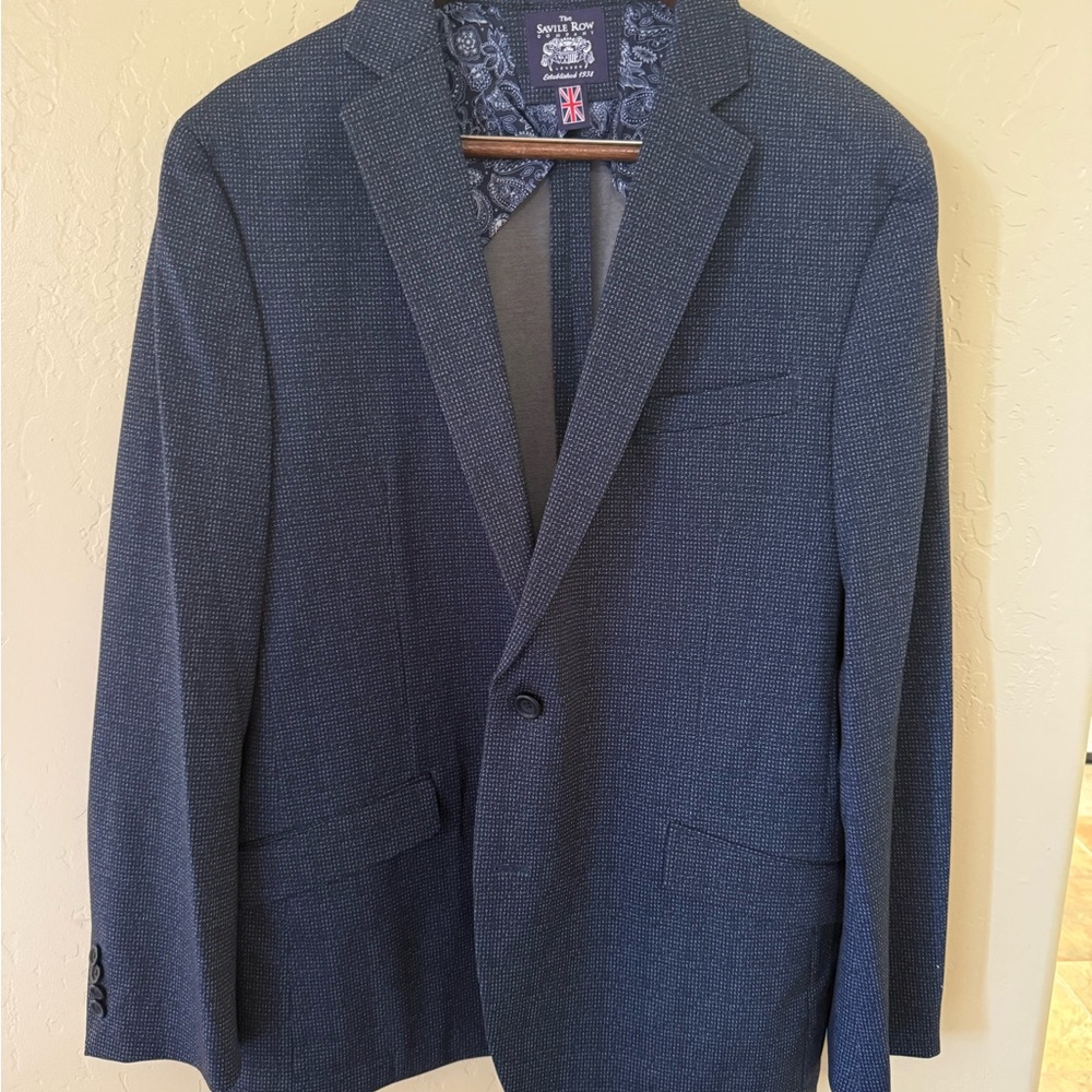 Savile Row Men's Navy Blue Blazer